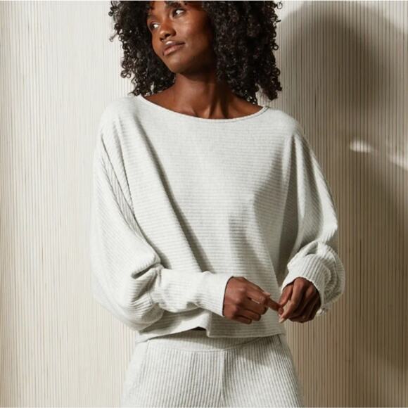 NWT Velvet by Graham & Spencer Pepper Dolman Lux Rib Top Grey 1X Plus - Picture 3 of 9